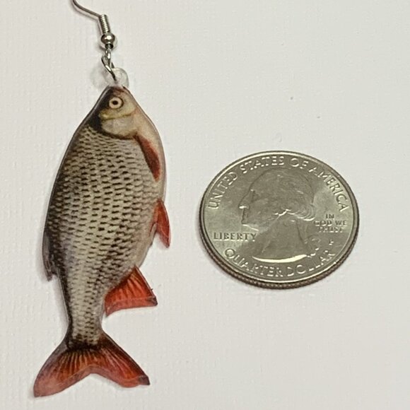 Fish Earring, Fishing Jewelry, Silly Animal Earring, Novelty Earring, Gift Idea - Picture 5 of 8